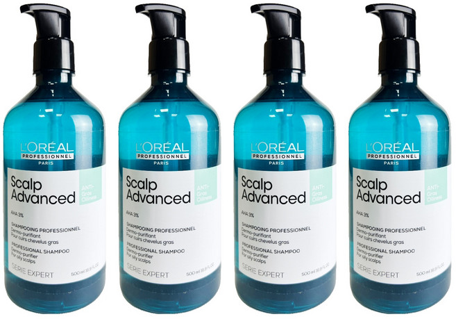 L'OREAL PROFESSIONNEL 巴黎萊雅PRO 絲漾博水楊酸控油洗髮精500ml, 4入