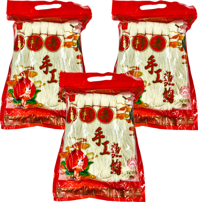 宏廣 福祿壽台灣手工麵線 16束, 3包, 1.2kg