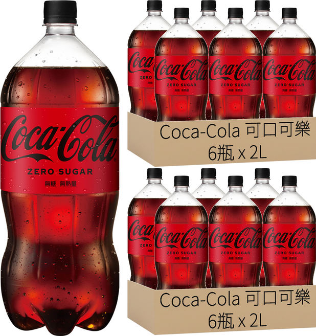Coca-Cola 可口可樂 Zero, 2L, 12瓶