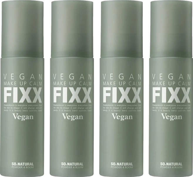 so natural 台灣公司貨 FIXX VEGAN 積雪草鎮靜定妝噴霧, 100ml, 4瓶
