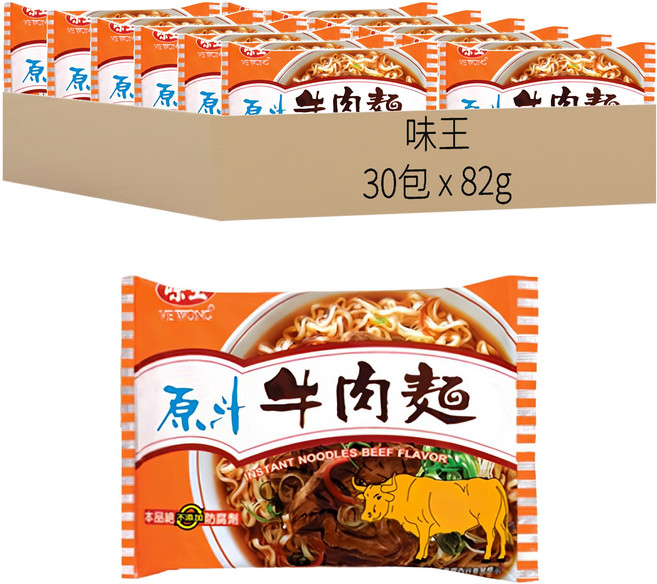 味王 原汁牛肉湯麵 82g, 30包