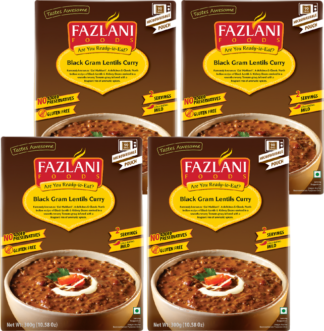 FAZLANI 黑扁豆咖喱風味即食包, 300g, 4包