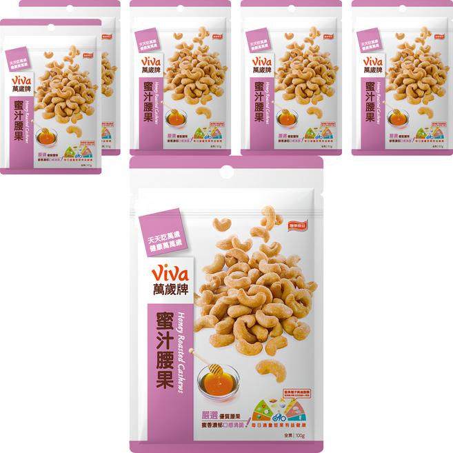 ViVa 萬歲牌 蜜汁腰果, 100g, 6包