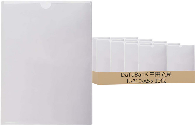 DaTaBanK 三田文具 直式透明U型夾 23 x 17.3cm 6個, 透明色, 10包
