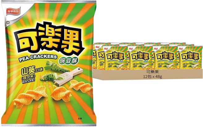 可樂果 豌豆蘇 山葵 哇沙米口味, 48g, 12包