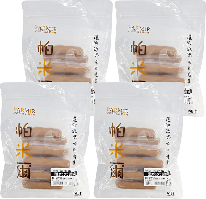 PARMIR 帕米爾 台灣公司貨 雞肉大香腸 犬貓用 10入, 雞肉, 4袋, 500g