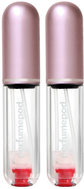 Travalo Perfume Pod Pure 按壓填充式便攜香水分裝瓶, 2件, 粉色的