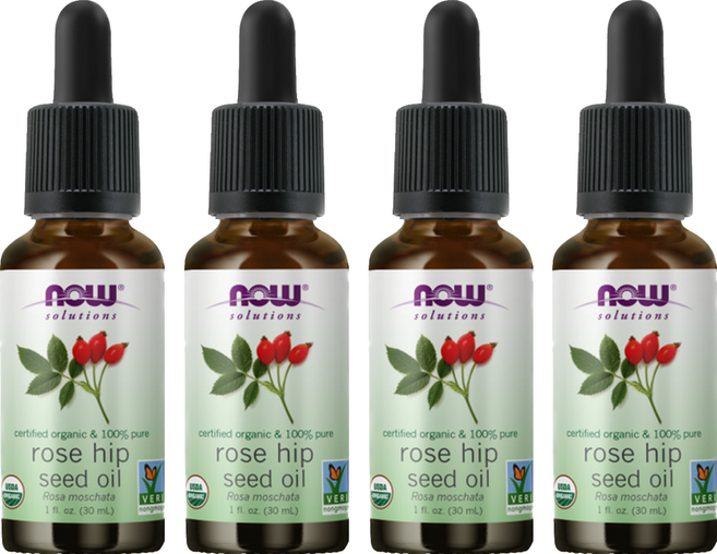NOW solutions 美國USDA有機認證純玫瑰果保濕油, 30ml, 4瓶