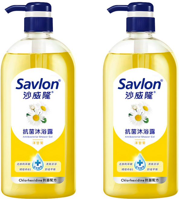 Savlon 沙威隆 抗菌沐浴露 洋甘菊, 1L, 2瓶