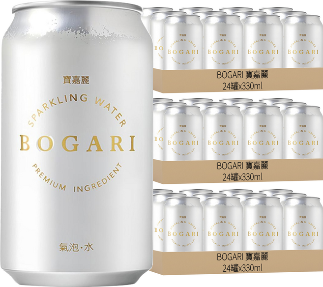 BOGARI 寶嘉麗 無糖氣泡水, 330ml, 72罐