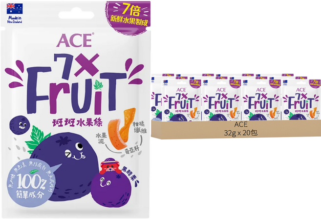 ACE 斑斑水果條 黑醋栗 + 奇亞籽, 32g, 20包