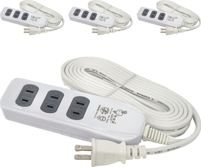 spirit 電精靈 台灣製造 側邊插座 4插過載延長線 MAX1650W 125V, 4.5m, 白色, 4條