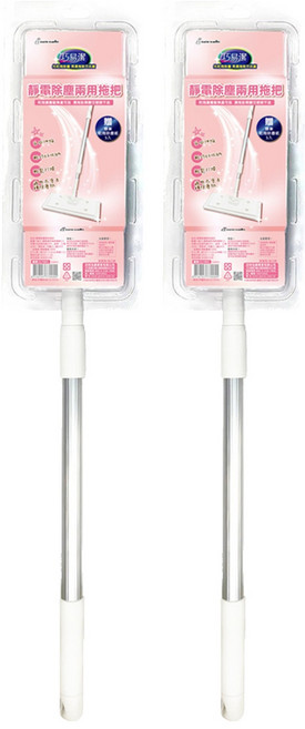 巧易潔 靜電除塵兩用拖把 附蜂巢乾濕除塵紙*5入, 2組