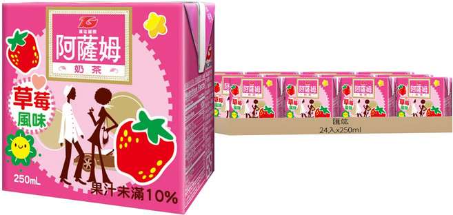匯竑 阿薩姆 草莓奶茶, 250ml, 24入