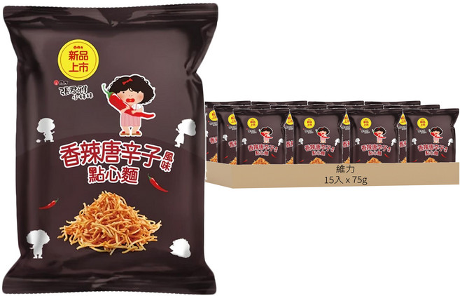 維力 張君雅小妹妹 點心麵 香辣唐辛子風味, 75g, 15入