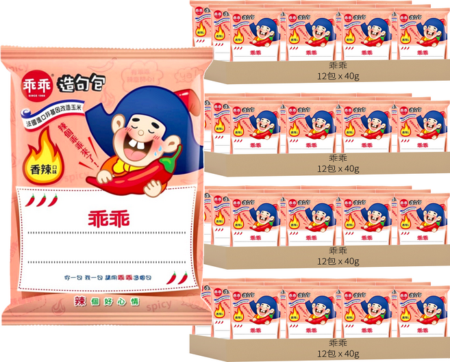 乖乖 玉米脆條 香辣口味, 40g, 48包