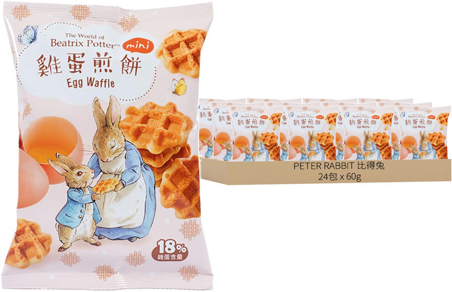 PETER RABBIT 比得兔 迷你煎餅 原味雞蛋, 60g, 24包