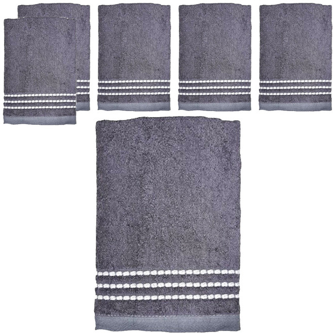 SHING LONG TEXTILE 台灣興隆毛巾 維納斯抗臭防霉毛巾 80 x 33cm, 深灰色, 6條