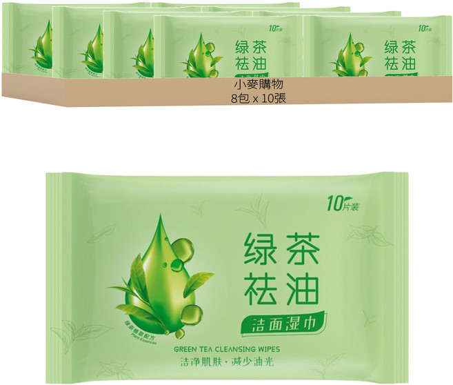 小麥購物 擦臉去油濕巾 S388, 1入, 8包