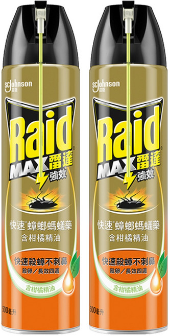 Raid 雷達 快速蟑螂螞蟻藥 柑橘精油, 500ml, 2瓶