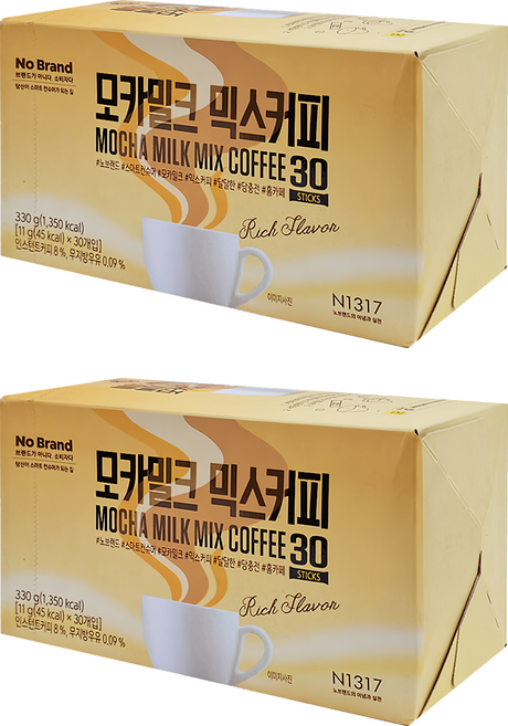 No Brand 三合一摩卡牛奶咖啡, 11g, 30條, 2盒