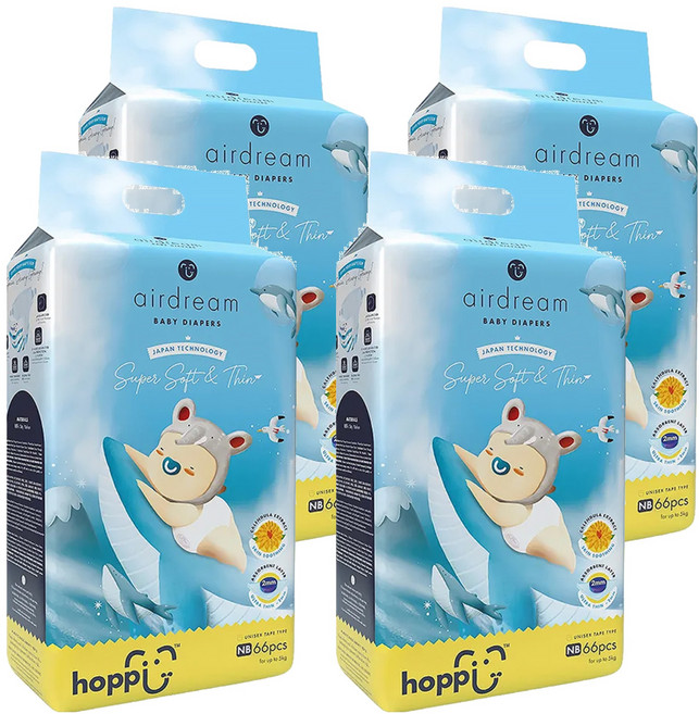 hoppi 黏貼型尿布 ~5kg, NB, 264片