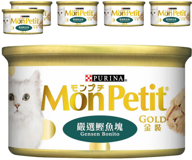 MonPetit 貓倍麗 金罐, 嚴選鰹魚塊, 85g, 6罐