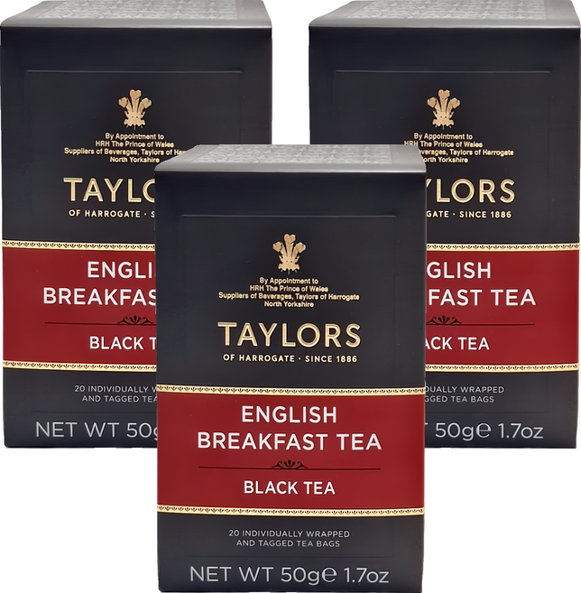 TAYLORS 泰勒茶 經典系列 英式早安茶, 2.5g, 20包, 3盒