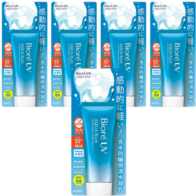 Biore 蜜妮 台灣公司貨 含水防曬保濕水凝乳 SPF50+ PA++++, 70g, 5條