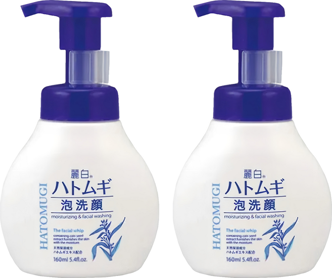 KUMANO 熊野油脂 麗白薏仁透亮水嫩潔面泡 保濕洗面乳 160ml, 2瓶