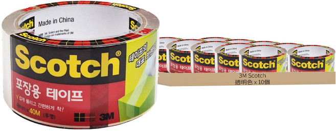 3M Scotch 3650 包裝用膠帶補充包 48mm x 40m, 10個, 透明色