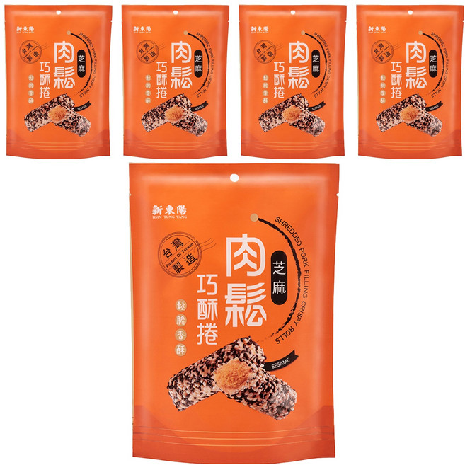 新東陽 肉鬆巧酥捲 芝麻, 130g, 5包