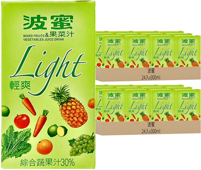 波蜜 清爽果菜汁, 300ml, 48入