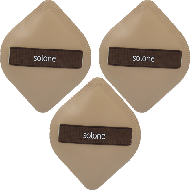 Solone 台灣公司貨 彈力訂製舒芙蕾海綿 菱形, 可可色, 3個