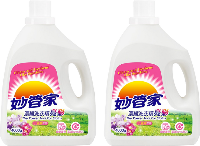 Magic Amah 妙管家 濃縮洗衣精 亮彩 小蒼蘭花香, 4kg, 2桶