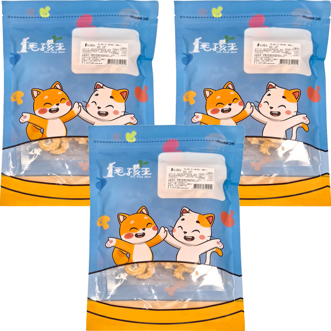 Pet Feed Shop 毛孩王 凍乾零食 貓用, 蝦仁, 30g, 3包