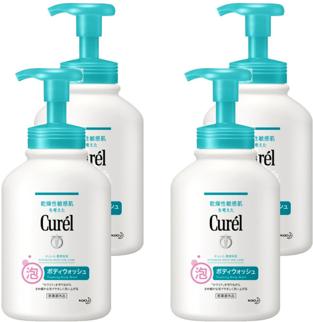 Curel 珂潤 低敏潤浸保濕沐浴慕絲, 480ml, 4瓶