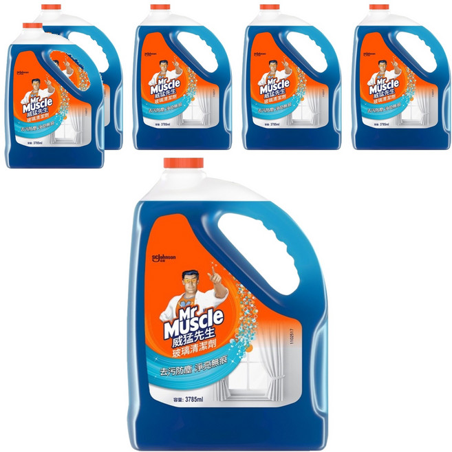 Mr Muscle 威猛先生 玻璃清潔劑 去污防塵 淨亮無痕, 3.785L, 6桶