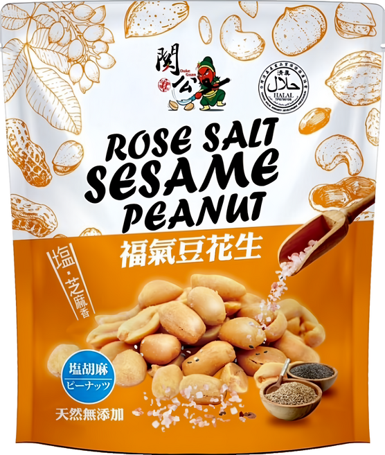 關公麻辣花生 福氣豆花生, 1個, 100g