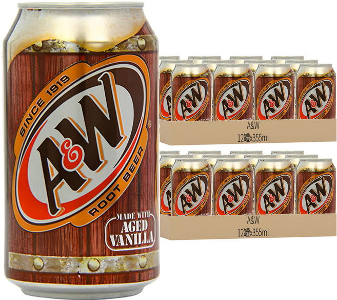 A&W 麥根沙士, 355ml, 24罐