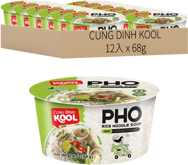 CUNG DINH KOOL 牛肉風味河粉 68g, 12入