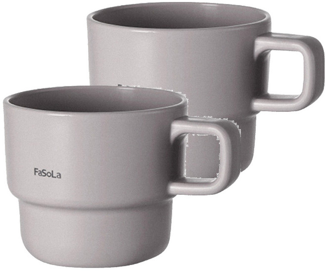 FaSoLa 淡雅系創意疊疊漱口杯 320ml 灰色, 2個