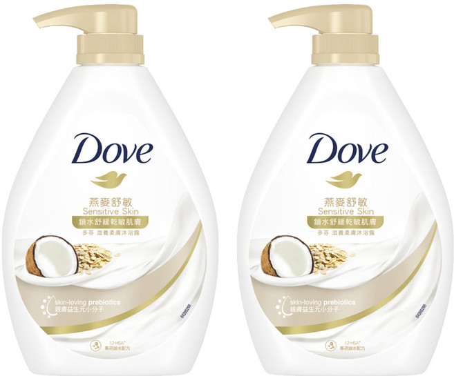 Dove 多芬 滋養柔膚沐浴露 燕麥舒敏 2024V, 900g, 2瓶
