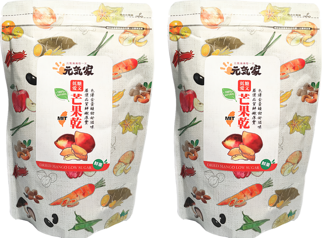 元氣家 低糖愛文芒果乾, 200g, 2包