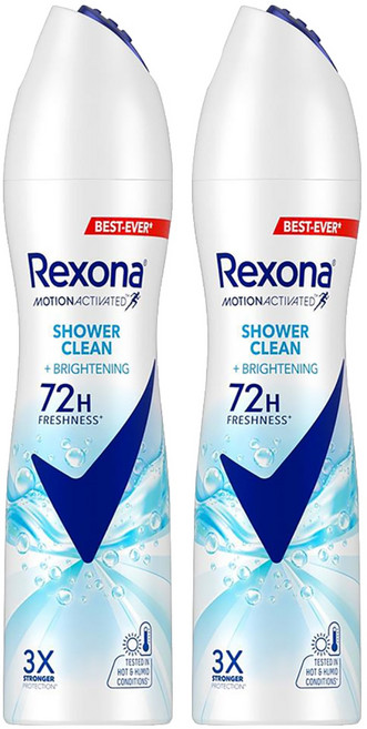 Rexona 蕊娜 制汗爽身噴霧 沐浴淨亮, 135ml, 2瓶