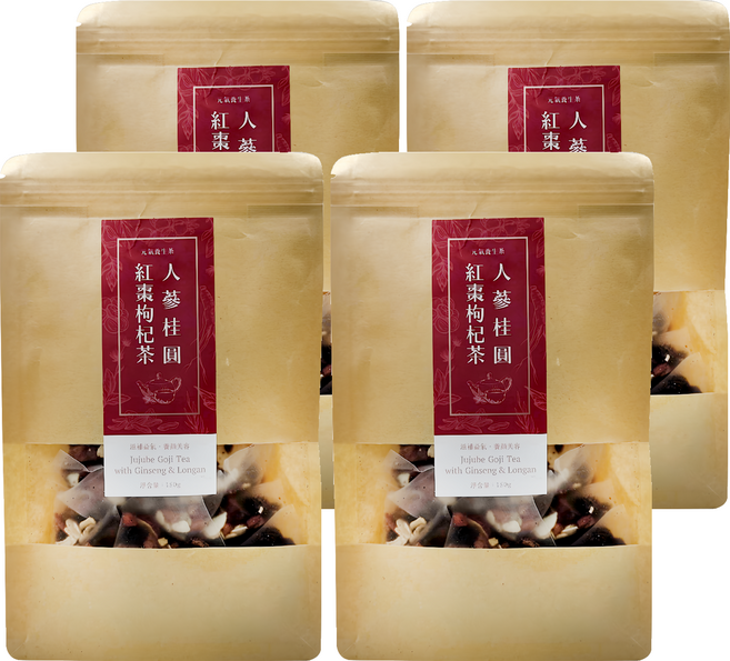 仁濟中藥 人蔘桂圓紅棗枸杞茶 元氣養生茶, 5g, 30包, 4袋