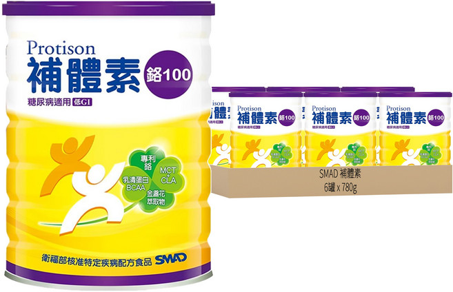 SMAD 補體素 鉻100 糖尿病適用, 780g, 6罐