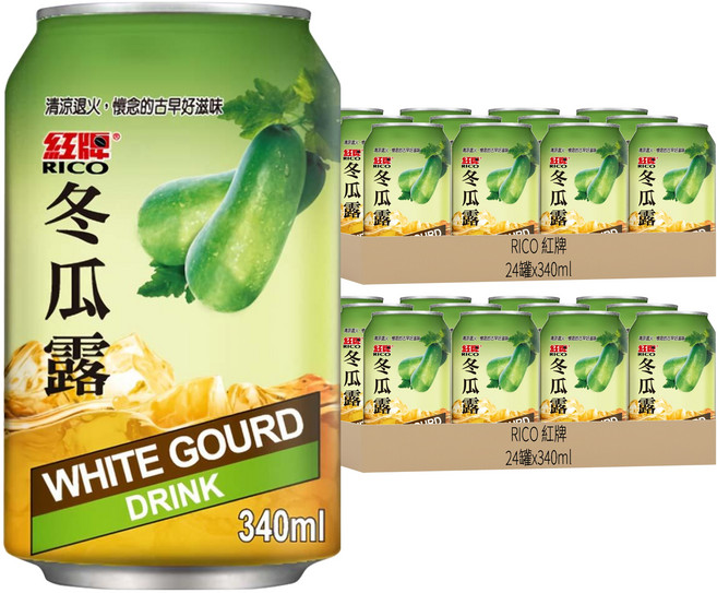 RICO 紅牌 冬瓜露, 340ml, 48罐