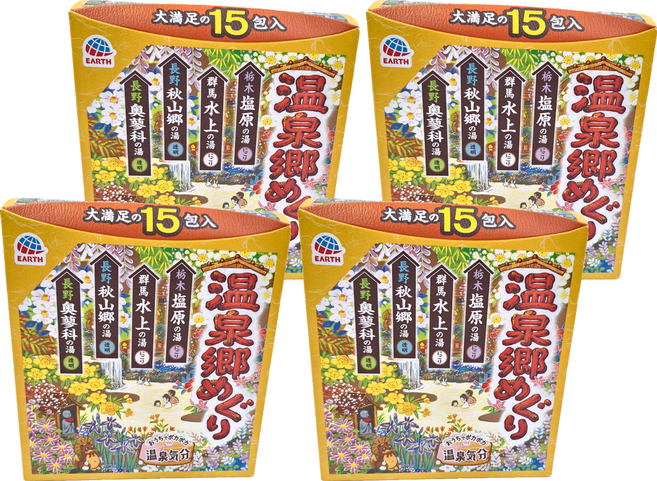 EARTH 日本巡禮溫泉粉 溫泉鄉 15包, 450g, 4盒