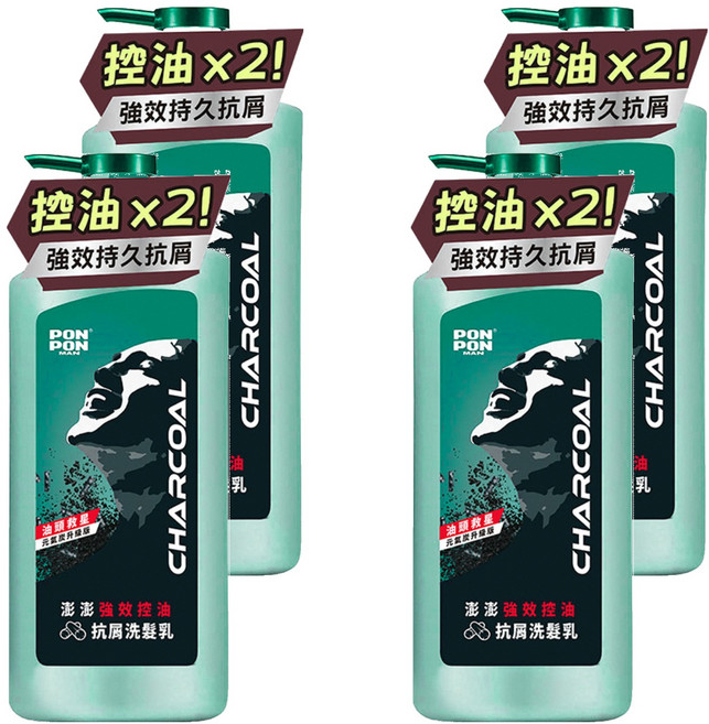 PON PON 澎澎 MAN 強效控油抗屑洗髮乳, 700g, 4瓶